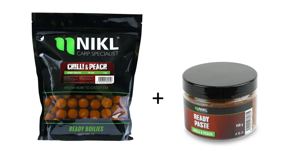 Doporučujeme | Nikl Ready boilie 20mm, 1kg + Ready pasta Chilli & Peach