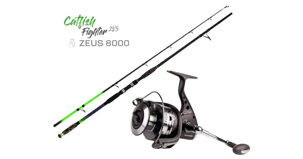 ZFISH Combo Prut Catfish Fighter 2,85m/100-300g + Naviják Zeus ZX 8000 | Kupte dnes