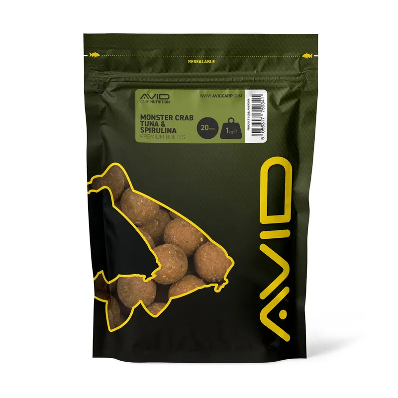 Avid Boilies Premium Monster Crab-Tuna & Spirulina 1kg 24mm | Tovární cena