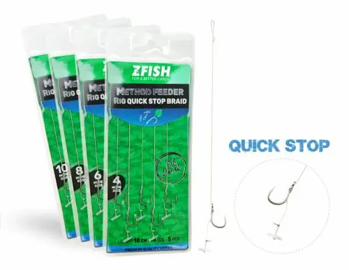 Profesionální kvalita - ZFISH Návazec Method Feeder Rig Quick Stop Braid vel.10