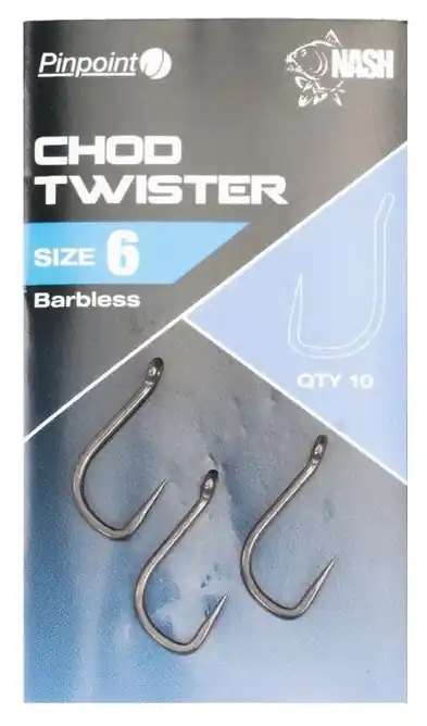 Oblíbený produkt - 10ks - Háčky Nash Chod Twister Barbless Velikost 8
