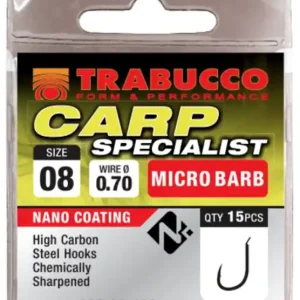 15ks - Háčky Trabucco Carp Specialist Micro Barb Velikost 14 | Skladem