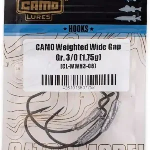 Ušetřete nyní | 3ks - Háčky Camo Weighted Wide Gap Velikost 5/0 5,25gr