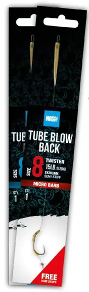 Hotový Návazec Nash Tube Blow Back Rig Barbless 2024 Velikost 4 - Rychlé odeslání