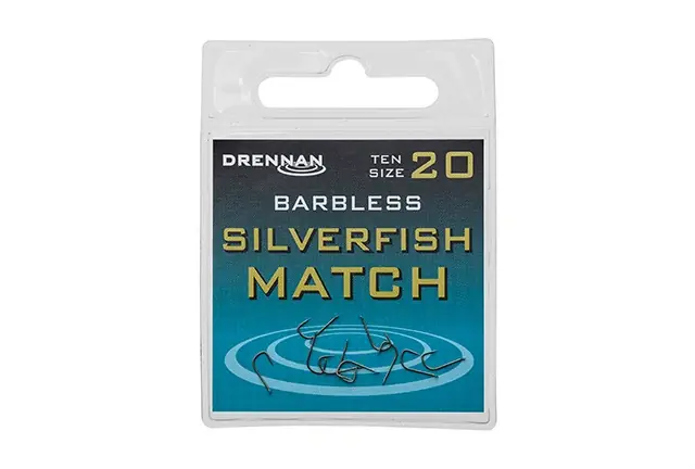 10ks - Háčky bez Protihrotu Drennan Silverfish Match Barbless Velikost 22 | Cena od výrobce