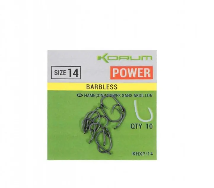 10ks - Háček Korum Xpert Power Hooks Barbless Velikost 12 - Přímo z výroby
