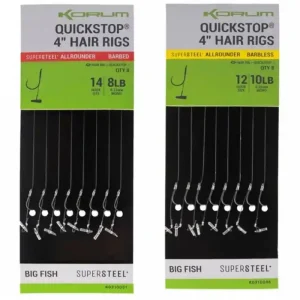 8ks - Hotové Návazce Korum Big Fish Quickstop Hair Rigs Barbed 10cm | Ihned k objednání