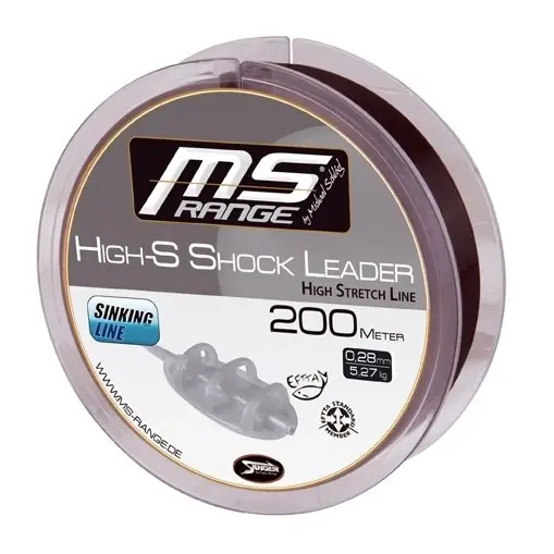 Vlasec MS Range High-S Shock Leader 200m 0,26mm/4,44kg - Do vyčerpání zásob