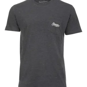 Tričko Simms Two Tone Pocket Tee Charcoal Heather Velikost XXL - Ušetřete více