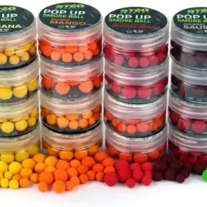 Boilies Stég Pop-Up Smoke Ball 8-10mm 10gr Garlig - Almond - Zbývá jen pár kusů