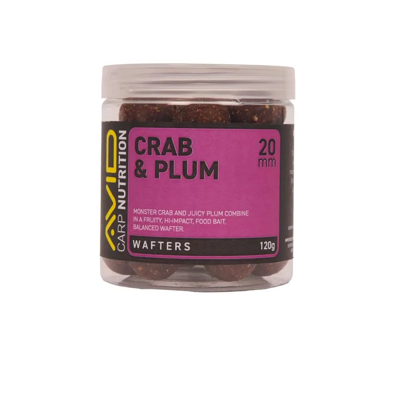 Boilies Avid Crab & Plum Wafter 20mm 120g - Poslední dny