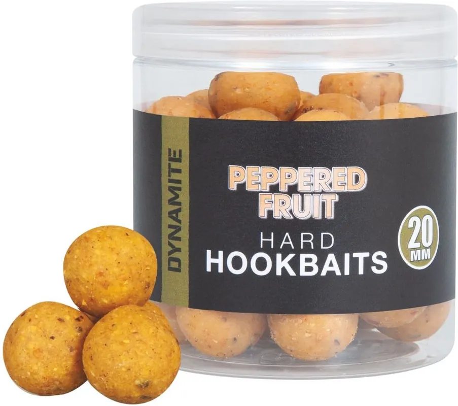 Oblíbený produkt | Extra Tvrdé Boilies Dynamite Baits Peppered Fruit Range 20mm