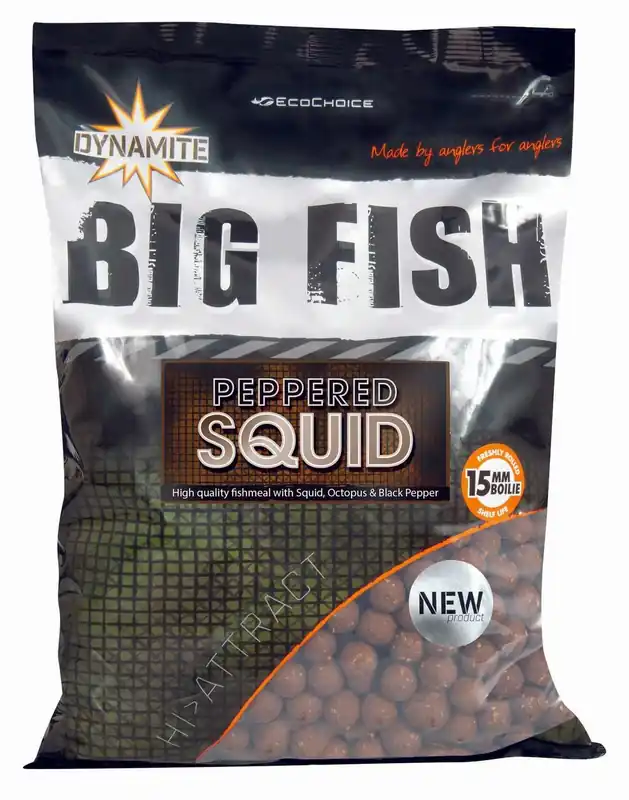 Blesková nabídka | Boilies Dynamite Baits Peppered Squid 15mm 5kg