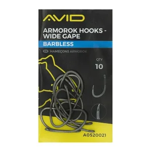 Avid Carp Háčky bez protihrotu Armorok Hooks Wide Gape Barbless | Sleva
