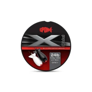 Vysoká kvalita - SPOMB Splétaná šňůra X Pro Braid Grey 0,18mm/300m