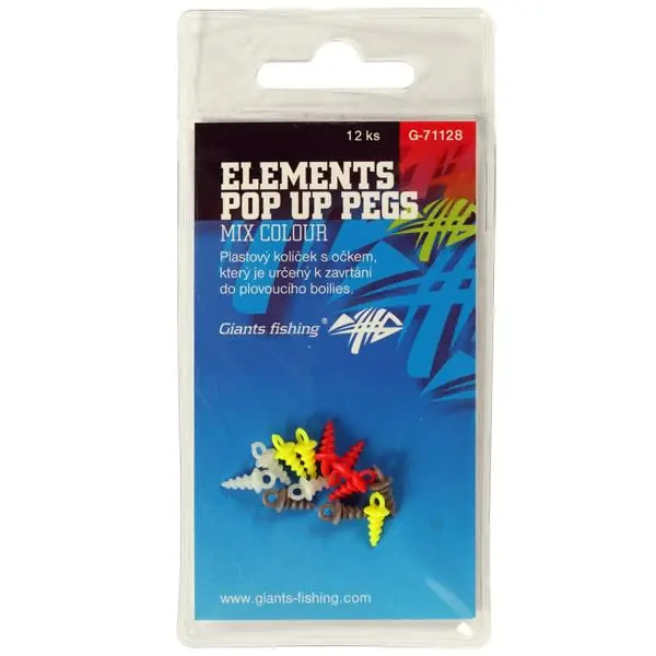 Cena od výrobce - GIANTS FISHING Kolíček s očkem Elements Pop Up Pegs Mix Colour 12ks
