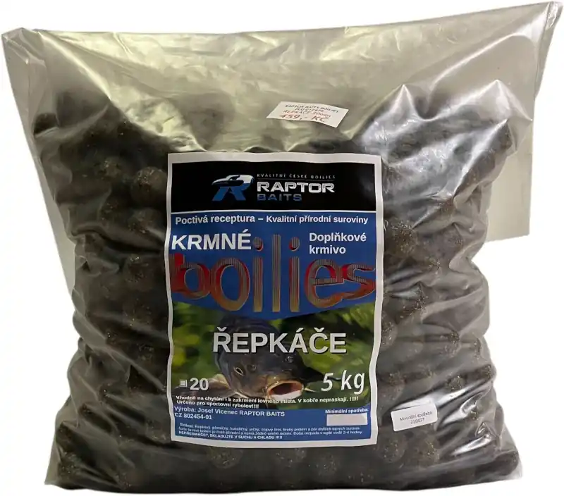 RAPTOR BAITS Krmné boilies Řepkáče 5kg 24mm | Ušetřete více