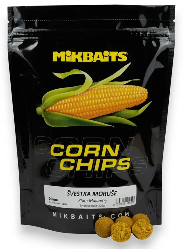 MIKBAITS Boilie Corn Chips Švestka Moruše 300g 20mm | Rychlá doprava
