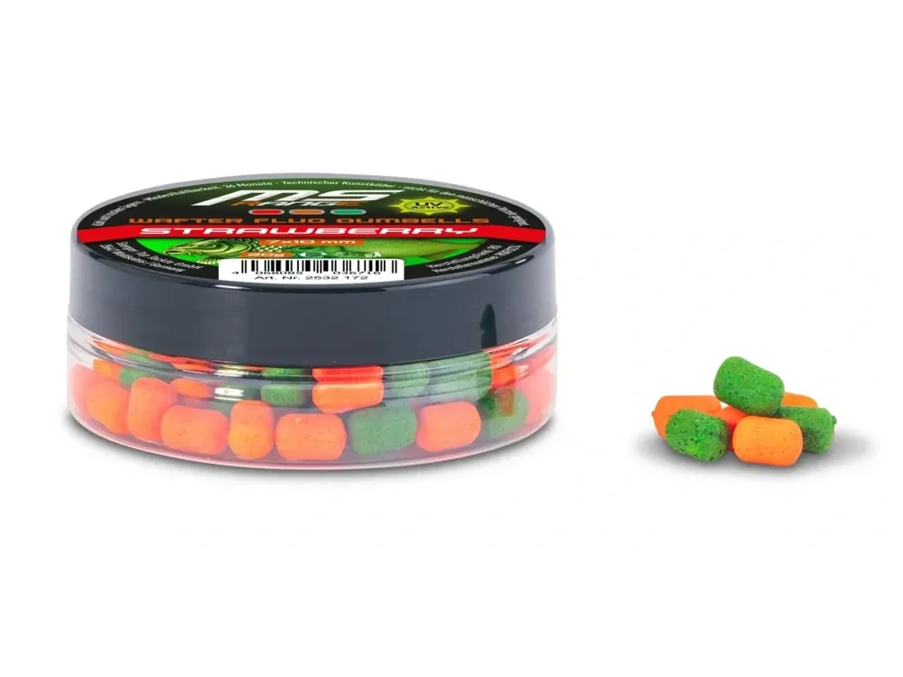 Výprodej | MS Range wafters Fluo Dumbells 7x10mm 20g Strawberry